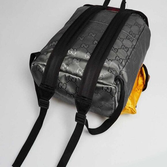 Gucci Red/Yellow/Grey GG Econyl Nylon Off The Grid Backpack Bag - Picture 3 of 12